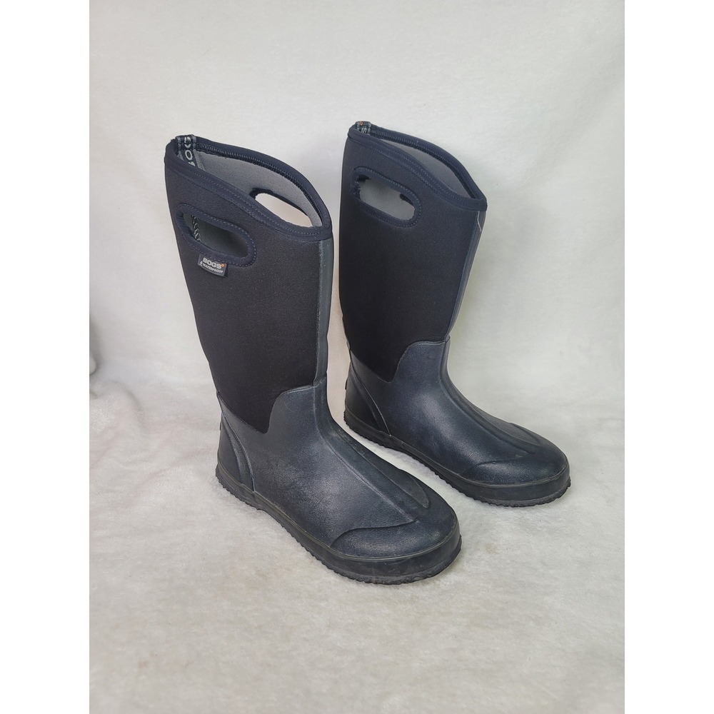 Bogs Classic High Waterproof Insulated Rain Boots Black Womens 10 Fisherman